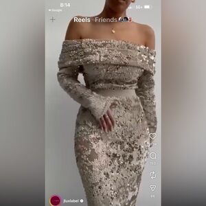 JLUXLABEL Gold Sequin Velvet Skirt Set